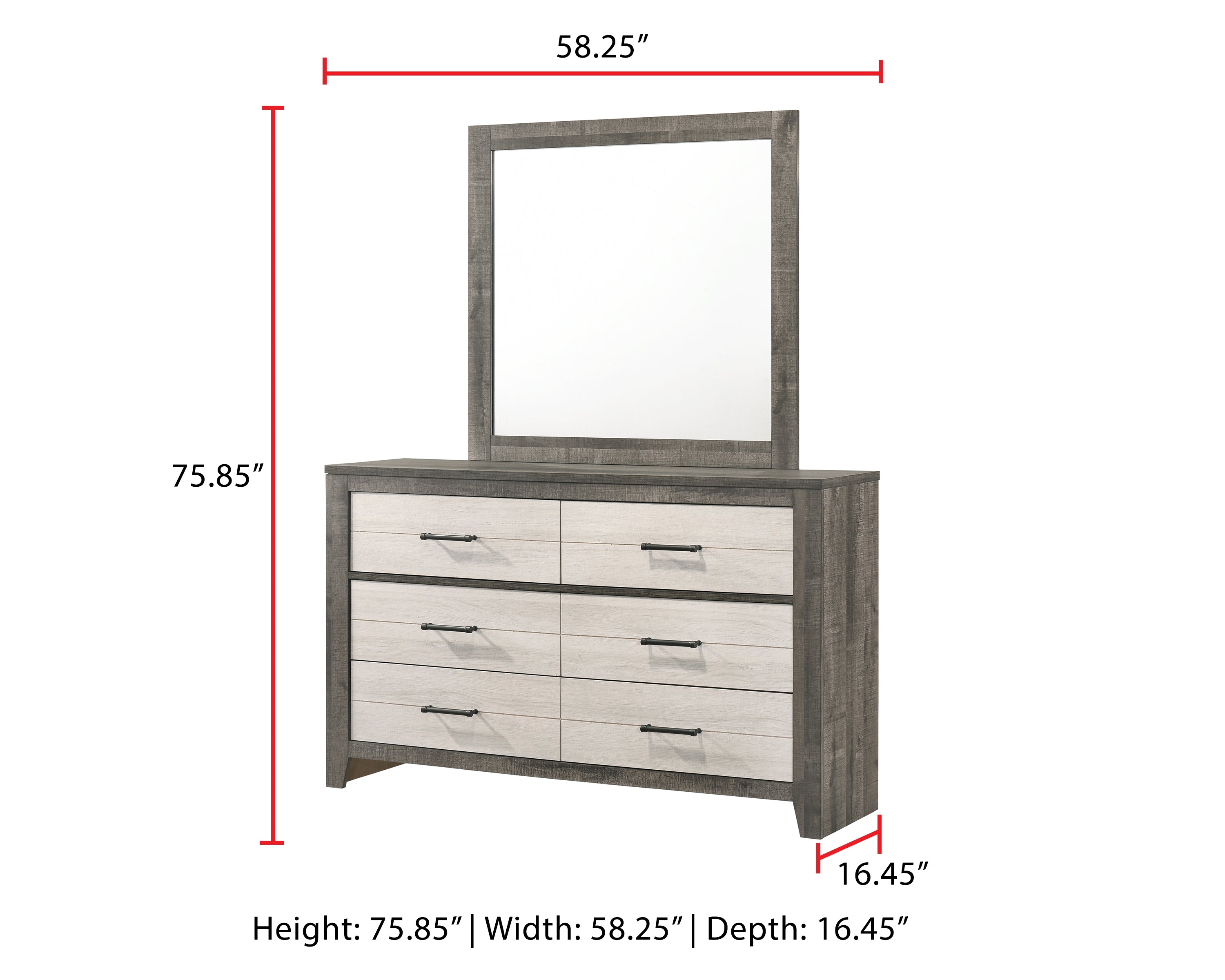 Rhett Brown/Cream LED Bookcase Platform Bedroom Set