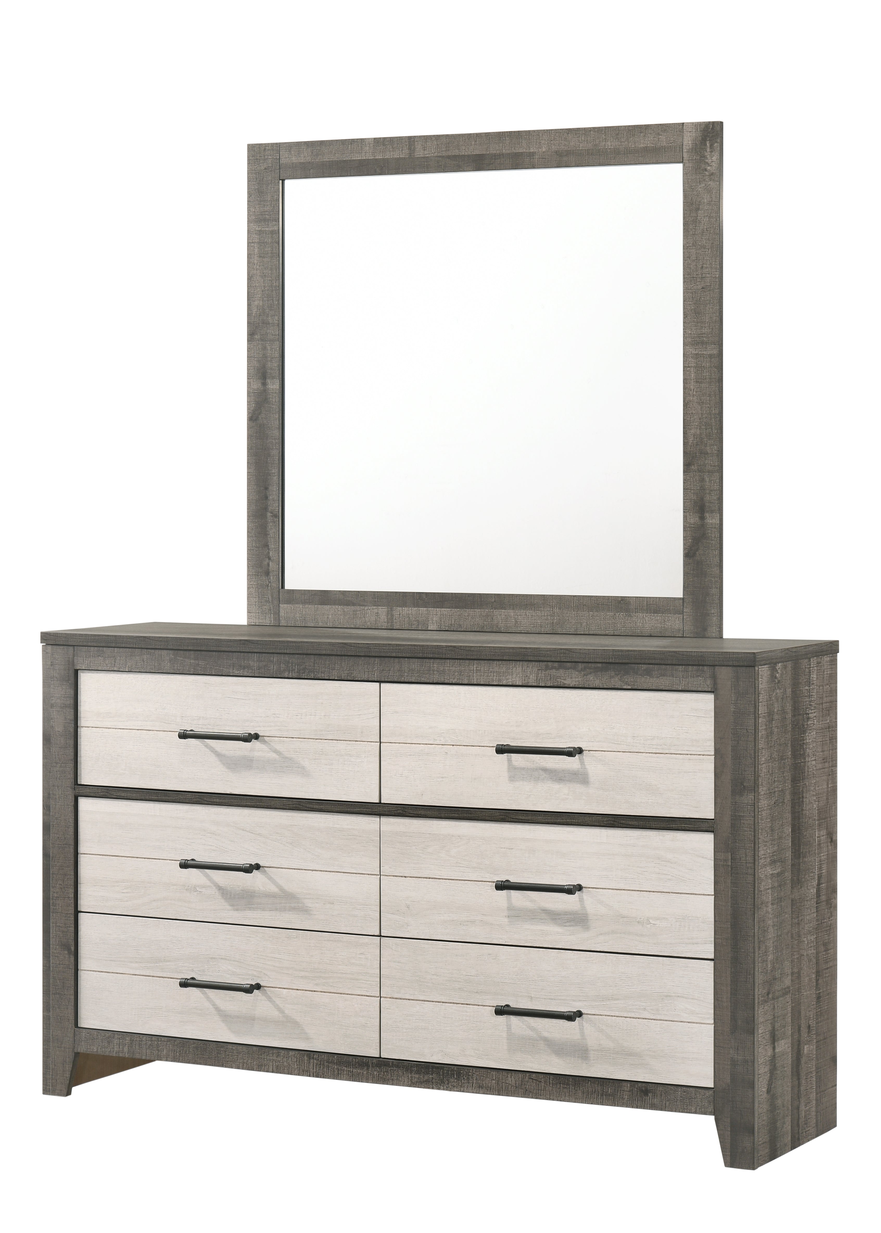 Rhett Brown/Cream LED Bookcase Platform Bedroom Set