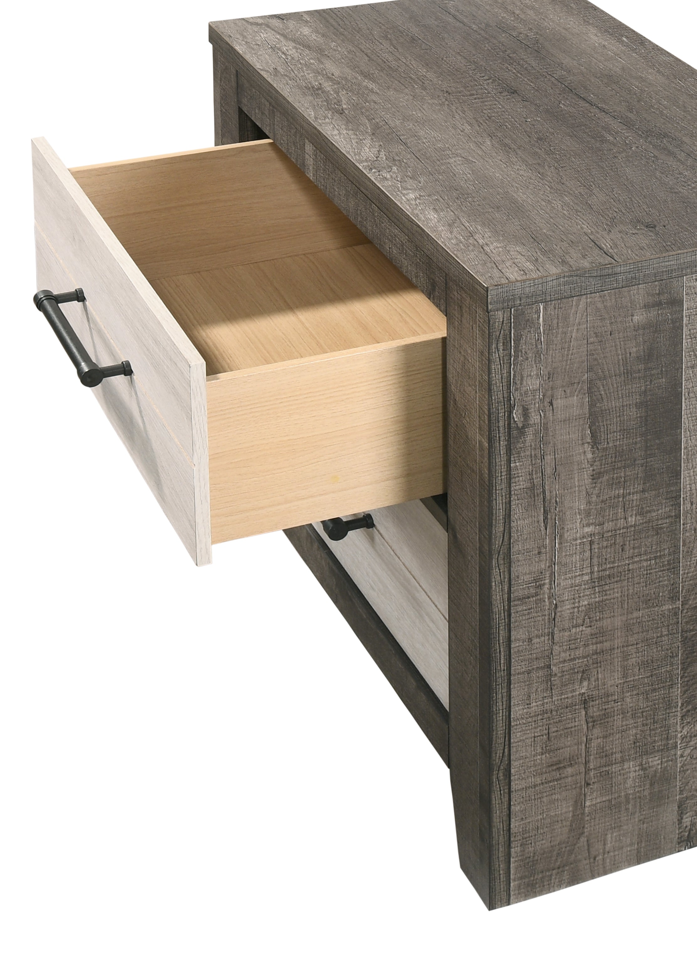 Rhett Brown/Cream LED Bookcase Platform Bedroom Set