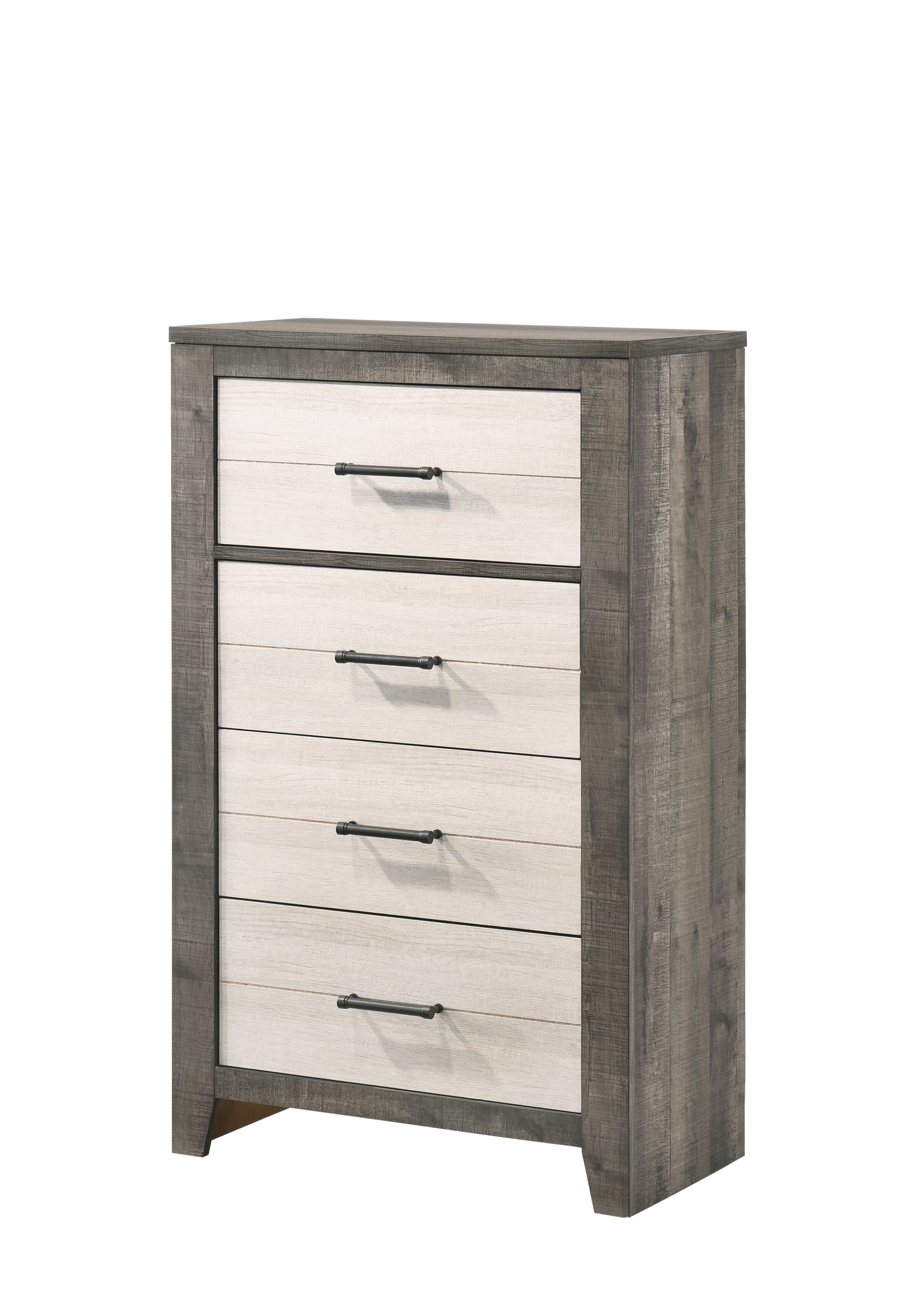 Rhett Brown/Cream LED Bookcase Platform Bedroom Set