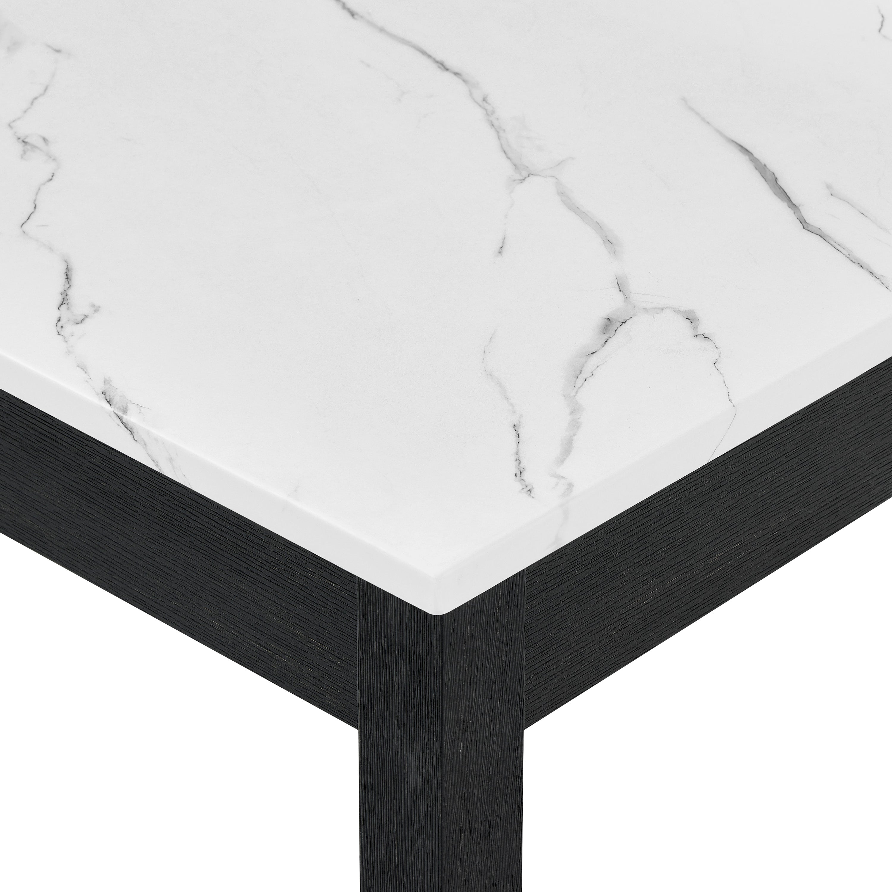 Rylee Black Faux Marble Top Office Desk