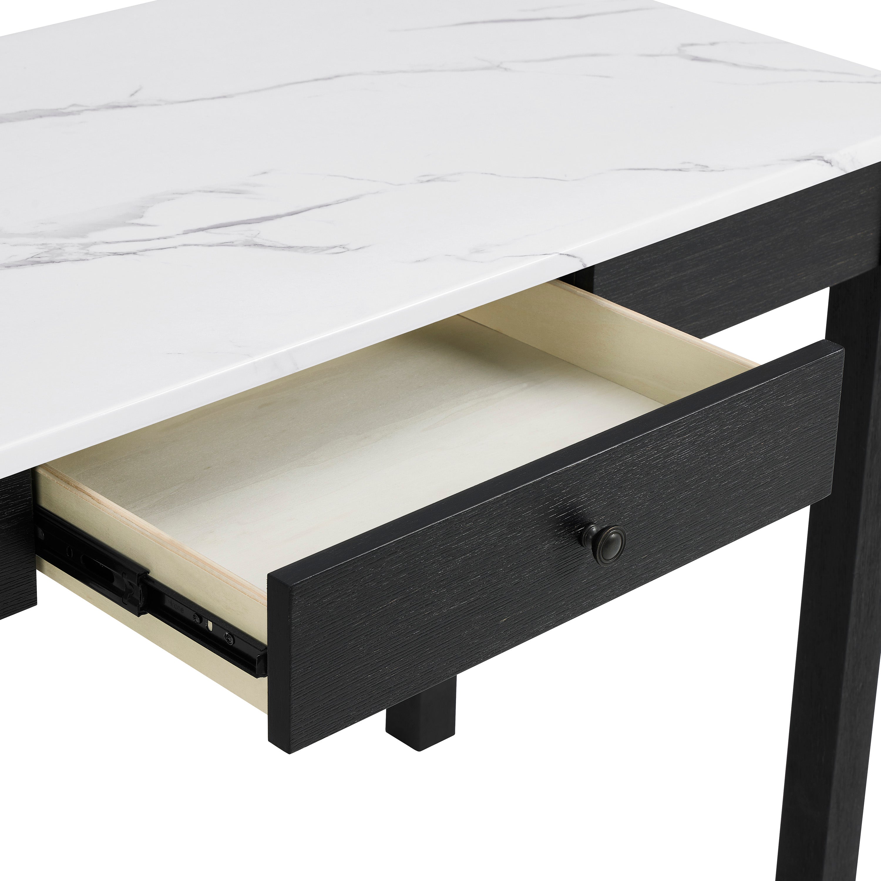 Rylee Black Faux Marble Top Office Desk