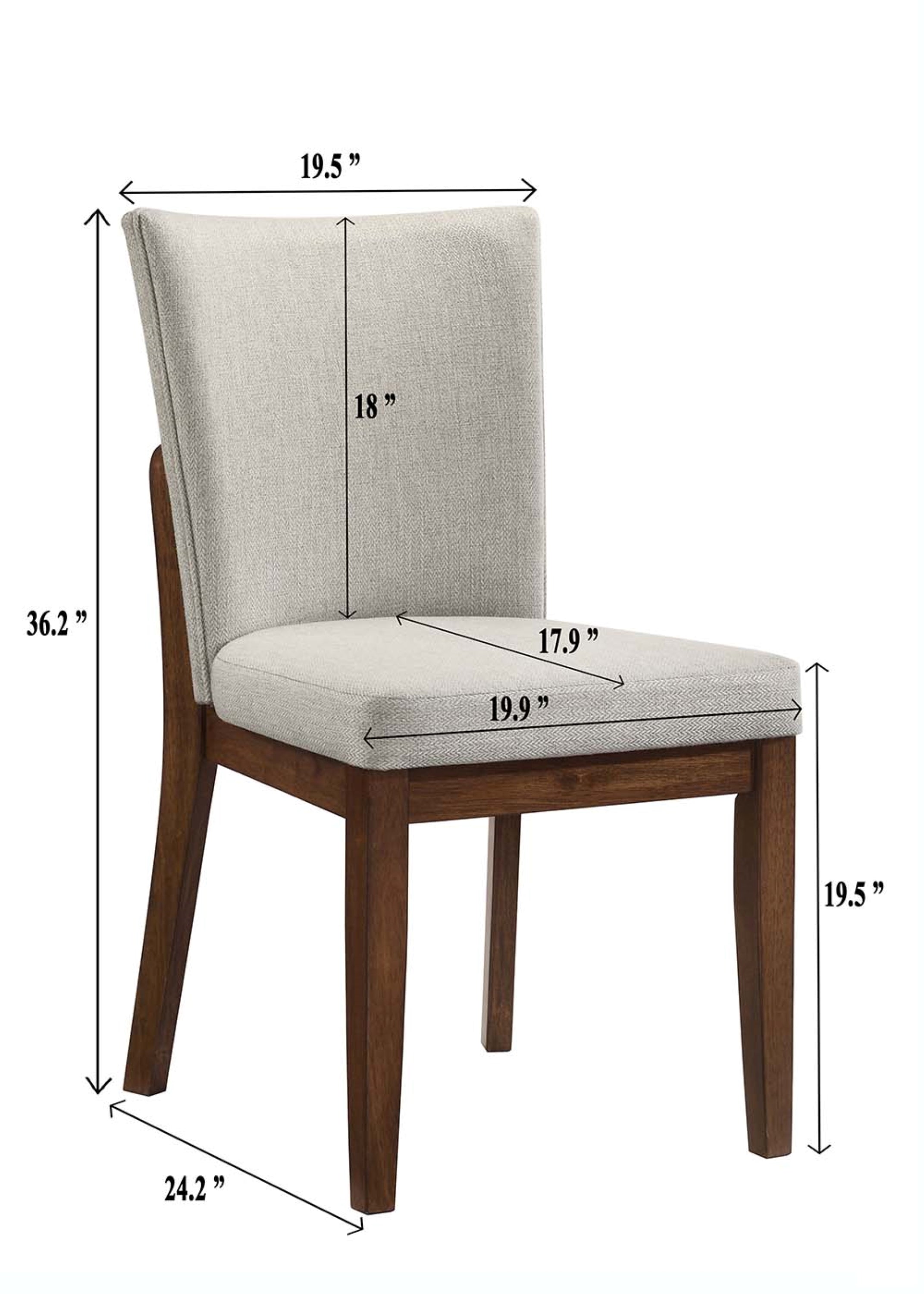 Salerno Beige/Brown Dining Side Chair, Set of 2