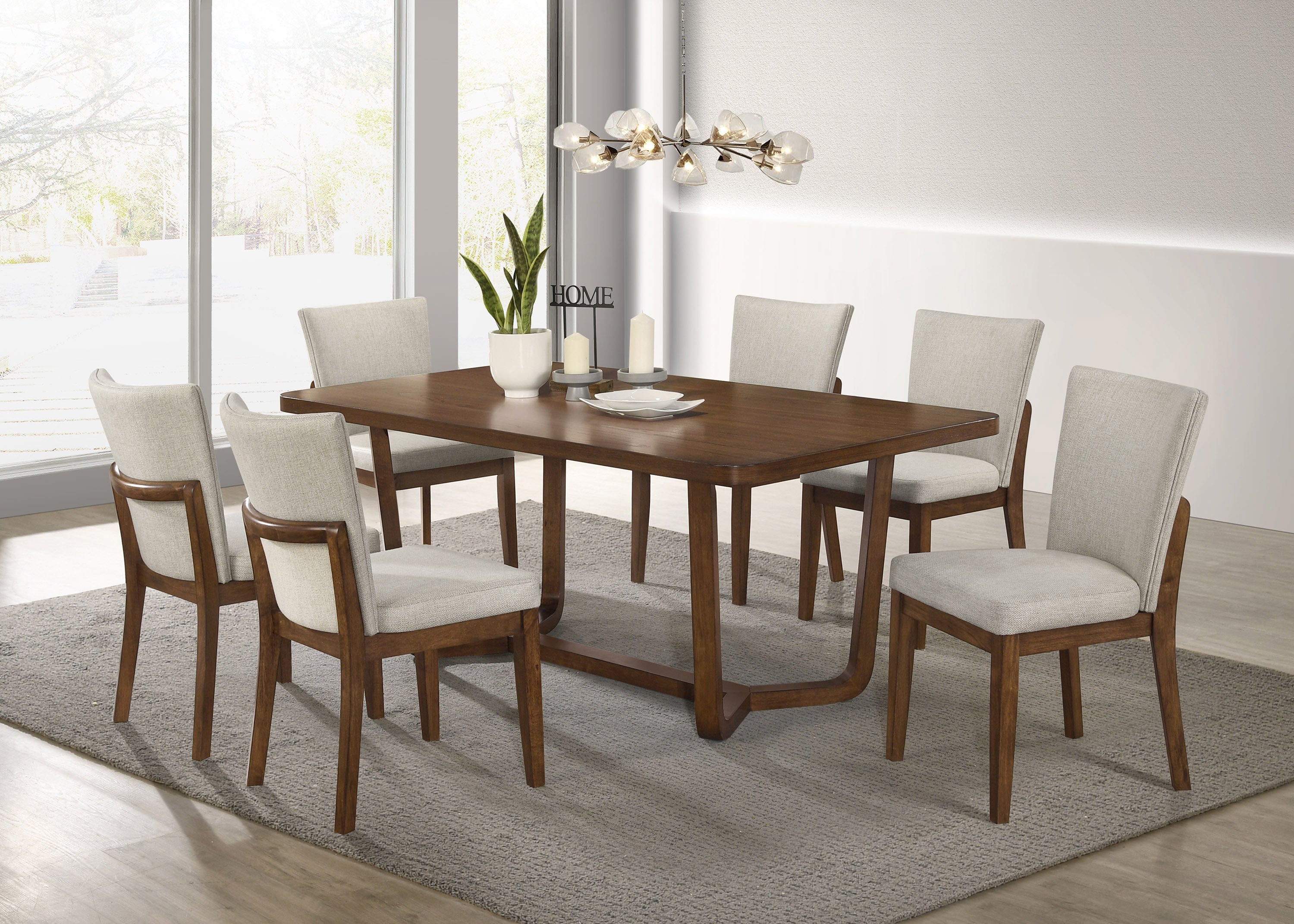 Salerno Beige/Brown Dining Side Chair, Set of 2