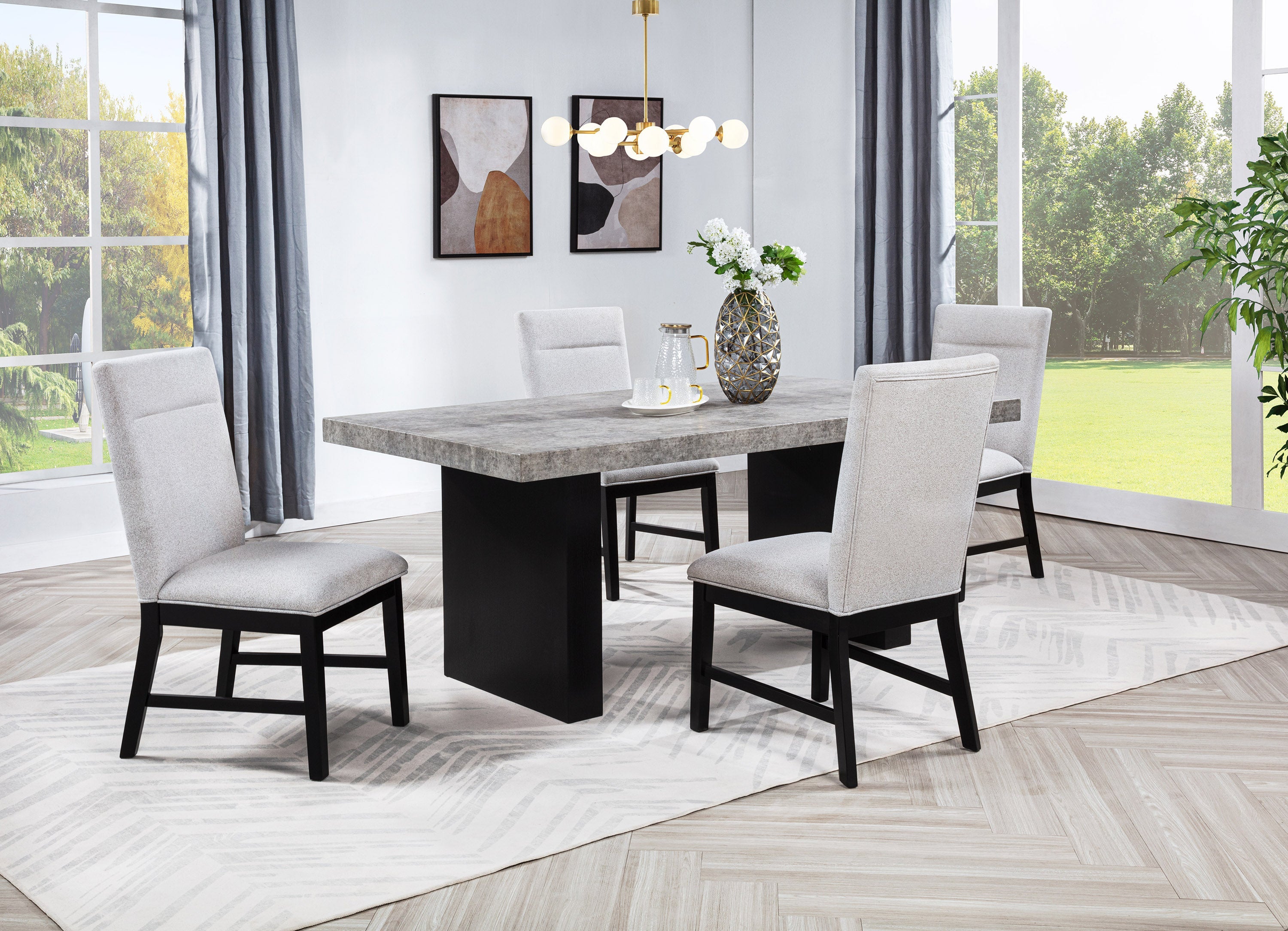 Sebastian Black/Gray Dining Table