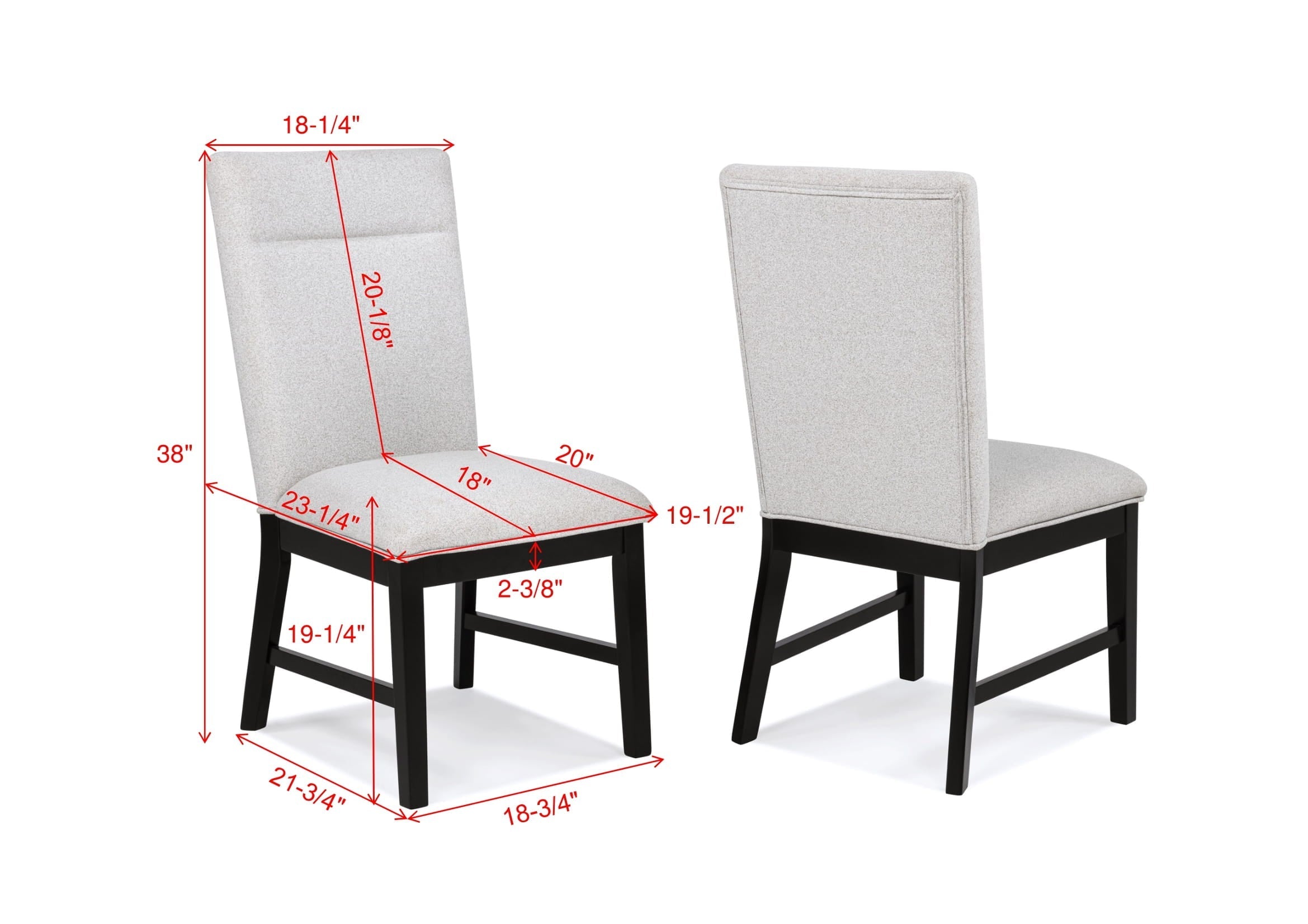 Sebastian Dove Dining Chair, Set of 2