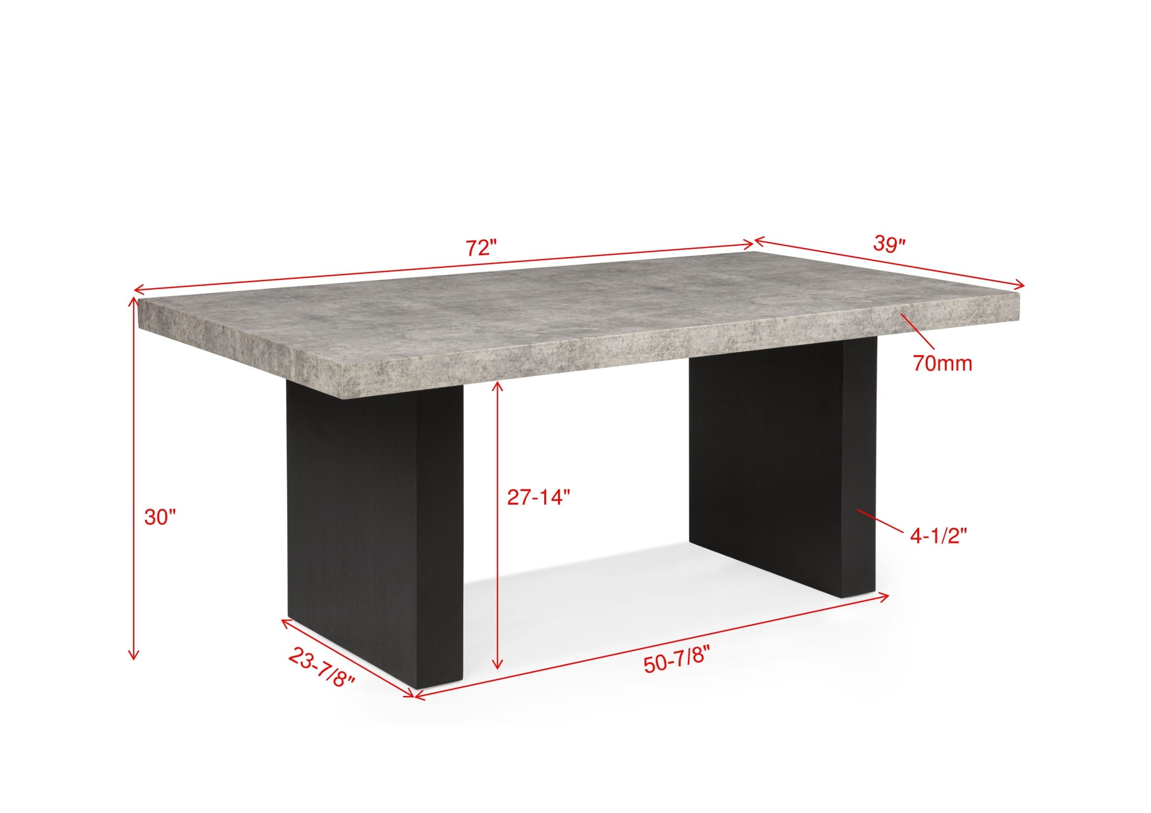 Sebastian Black/Gray Dining Table