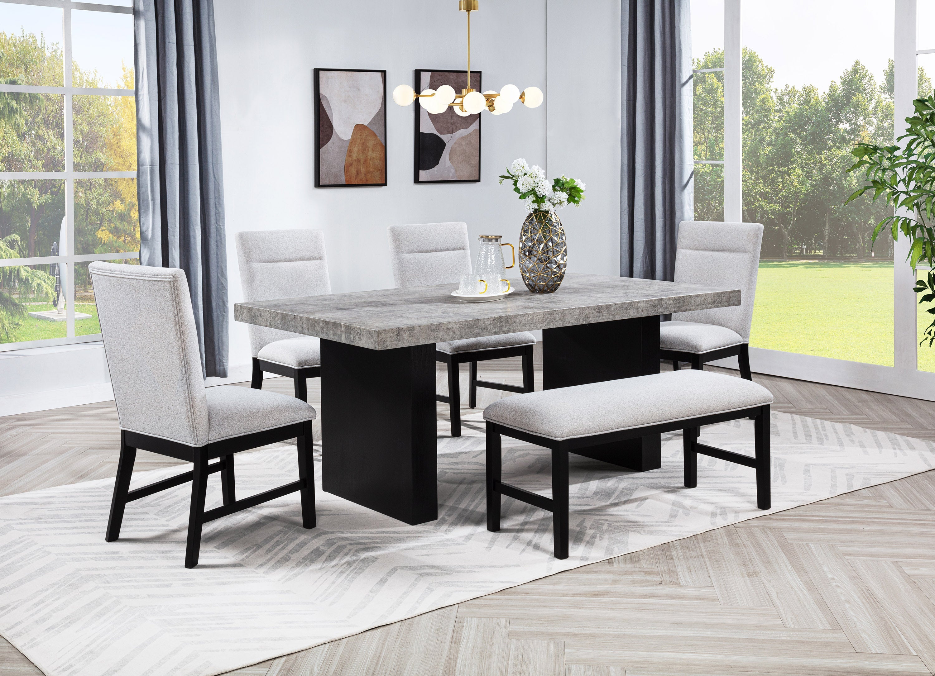 Sebastian Black/Gray Dining Table