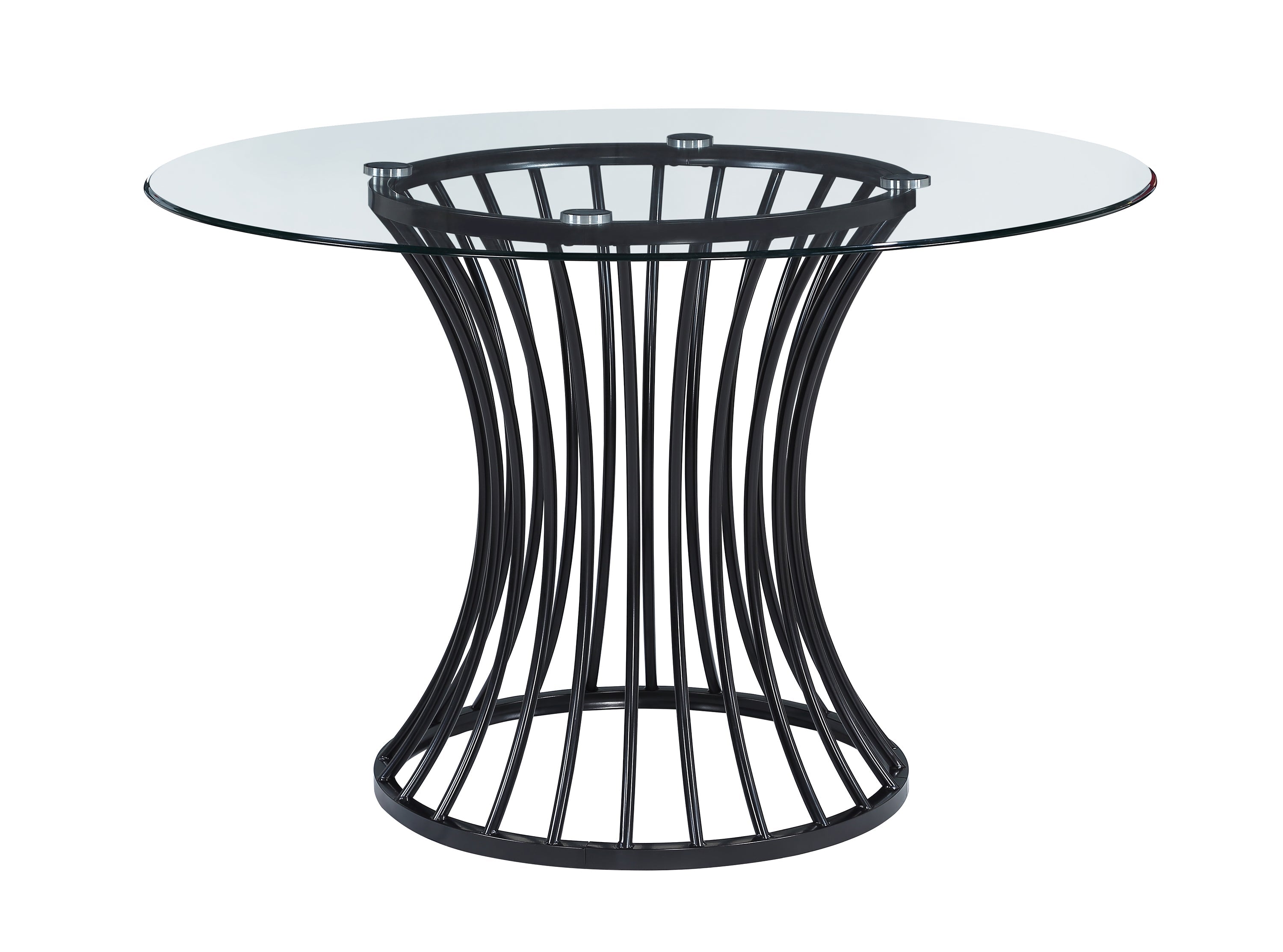 Tracy Black Round Glass Top Dining Table