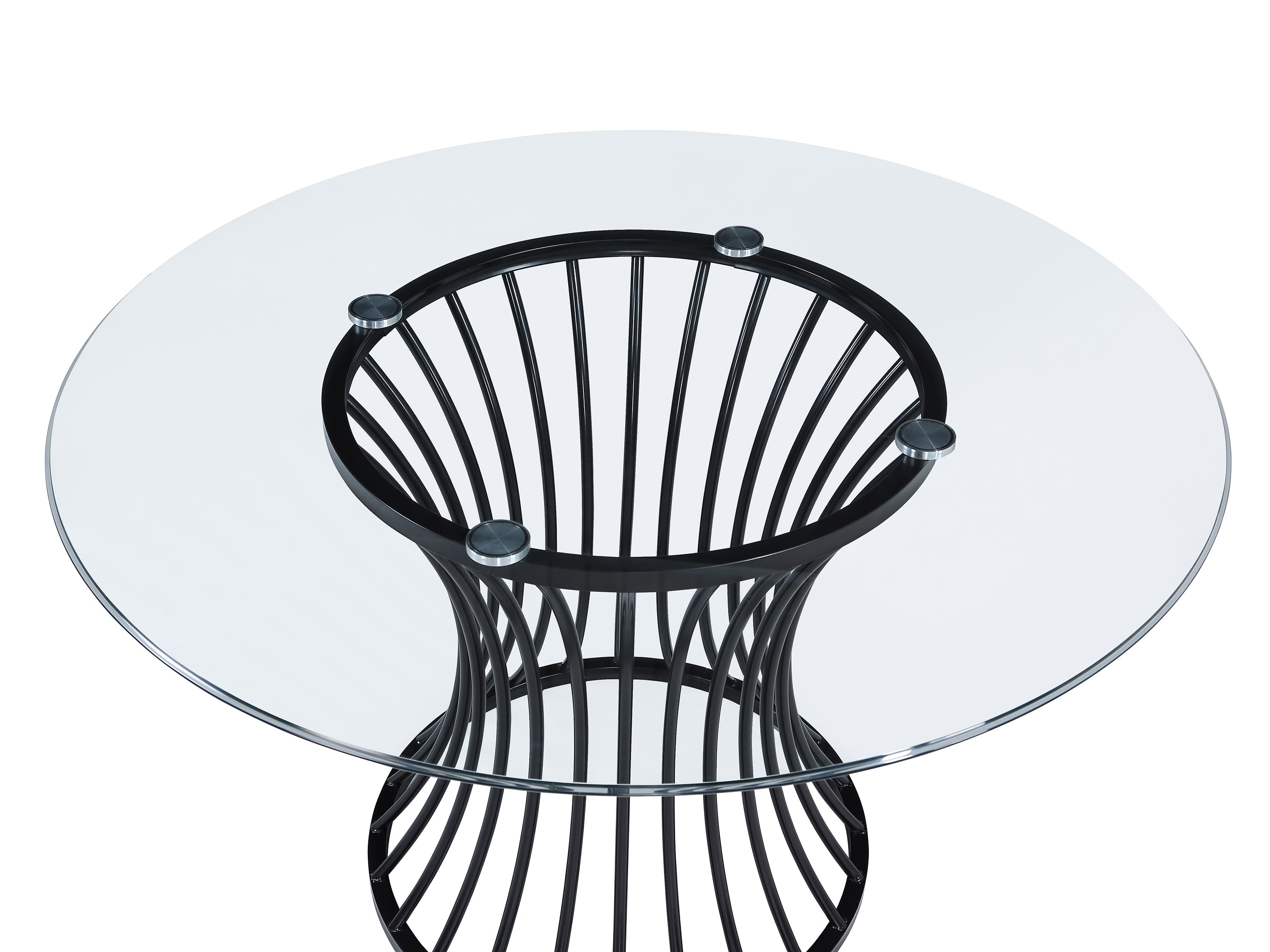 Tracy Black Round Glass Top Dining Table