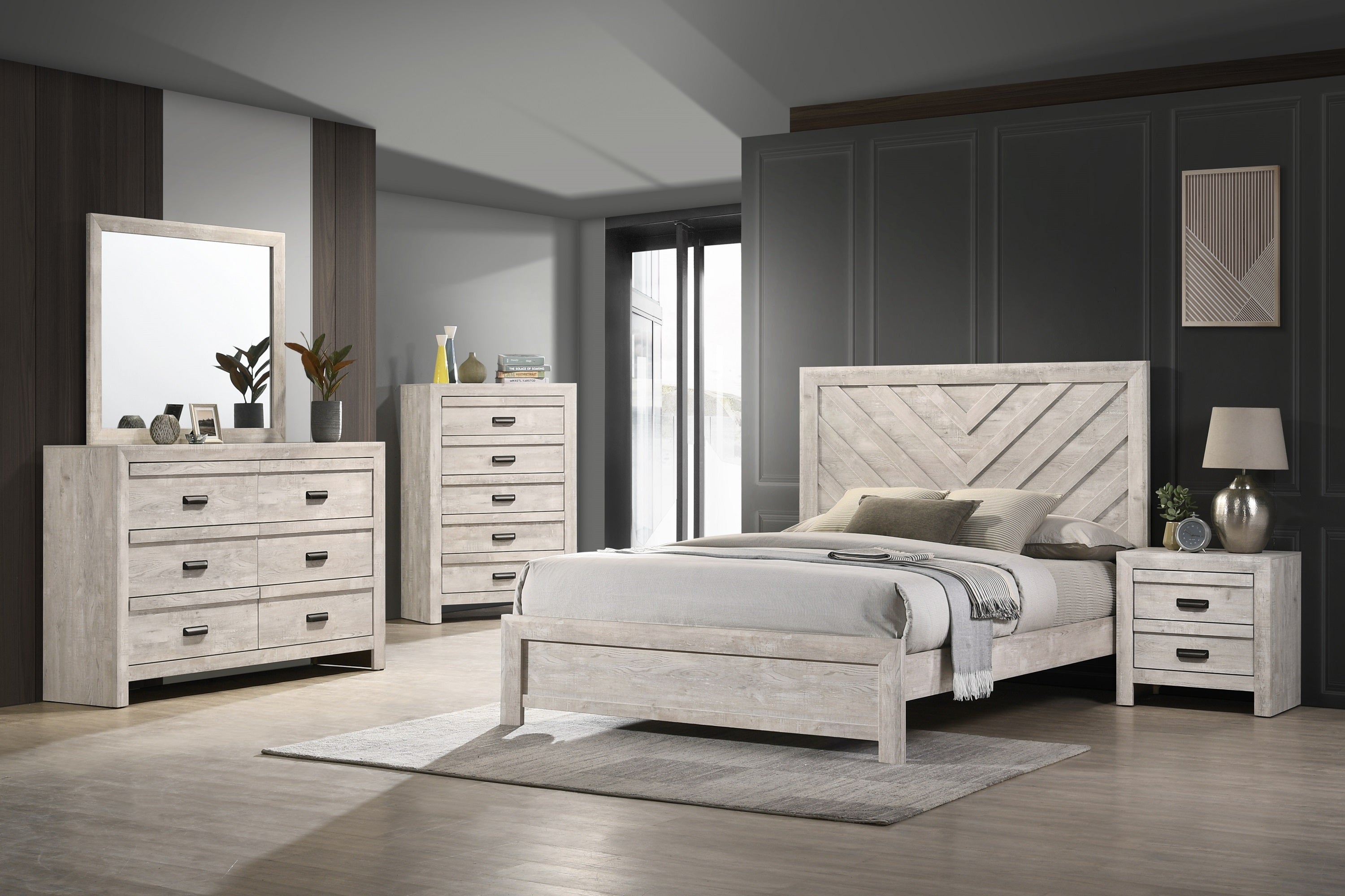 Valor Beige Queen Panel Bed