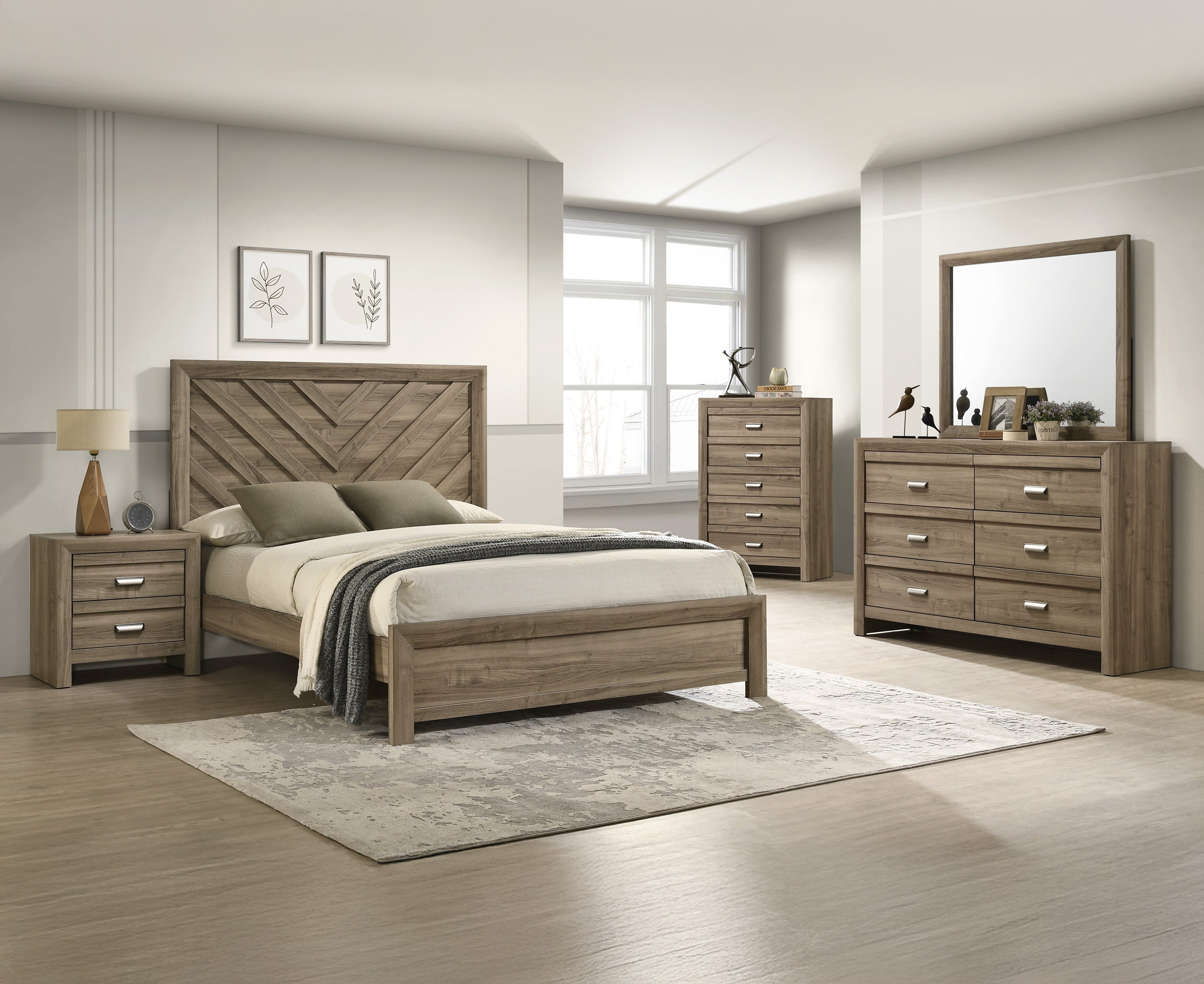 Valor Light Brown Queen Panel Bed