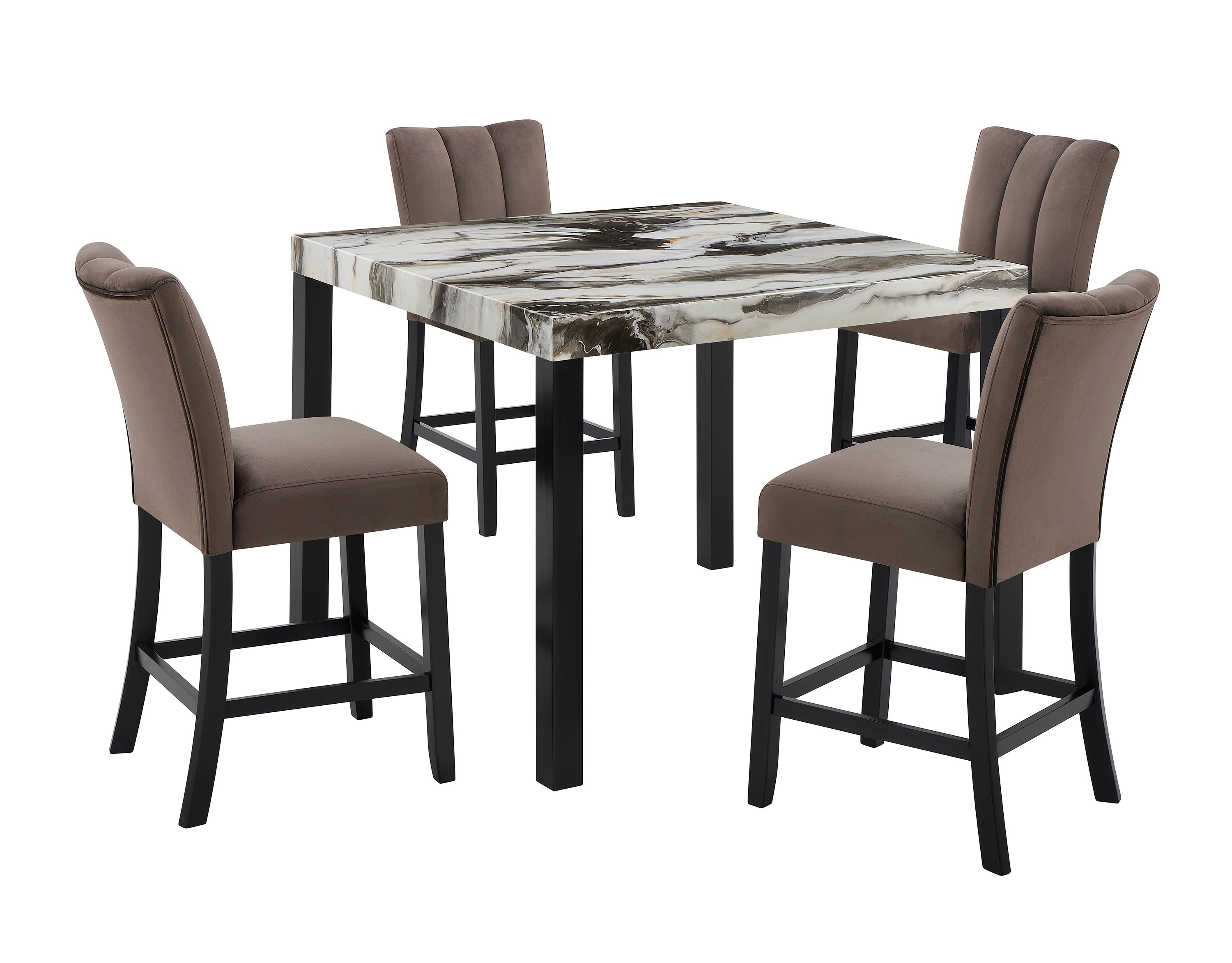Vega Black/Brown Counter Height Chair, Set of 2
