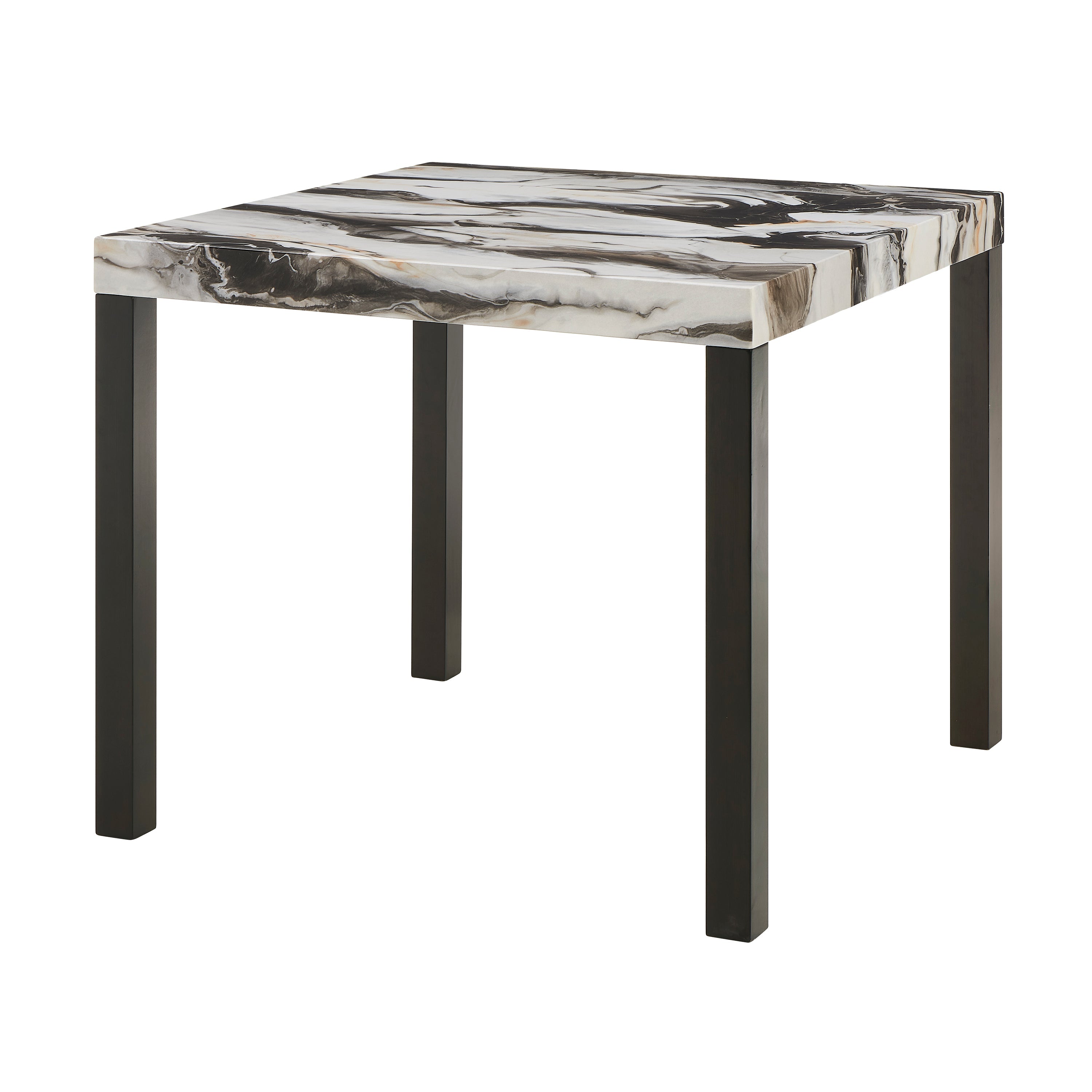 Vega Black Faux Marble Counter Height Table