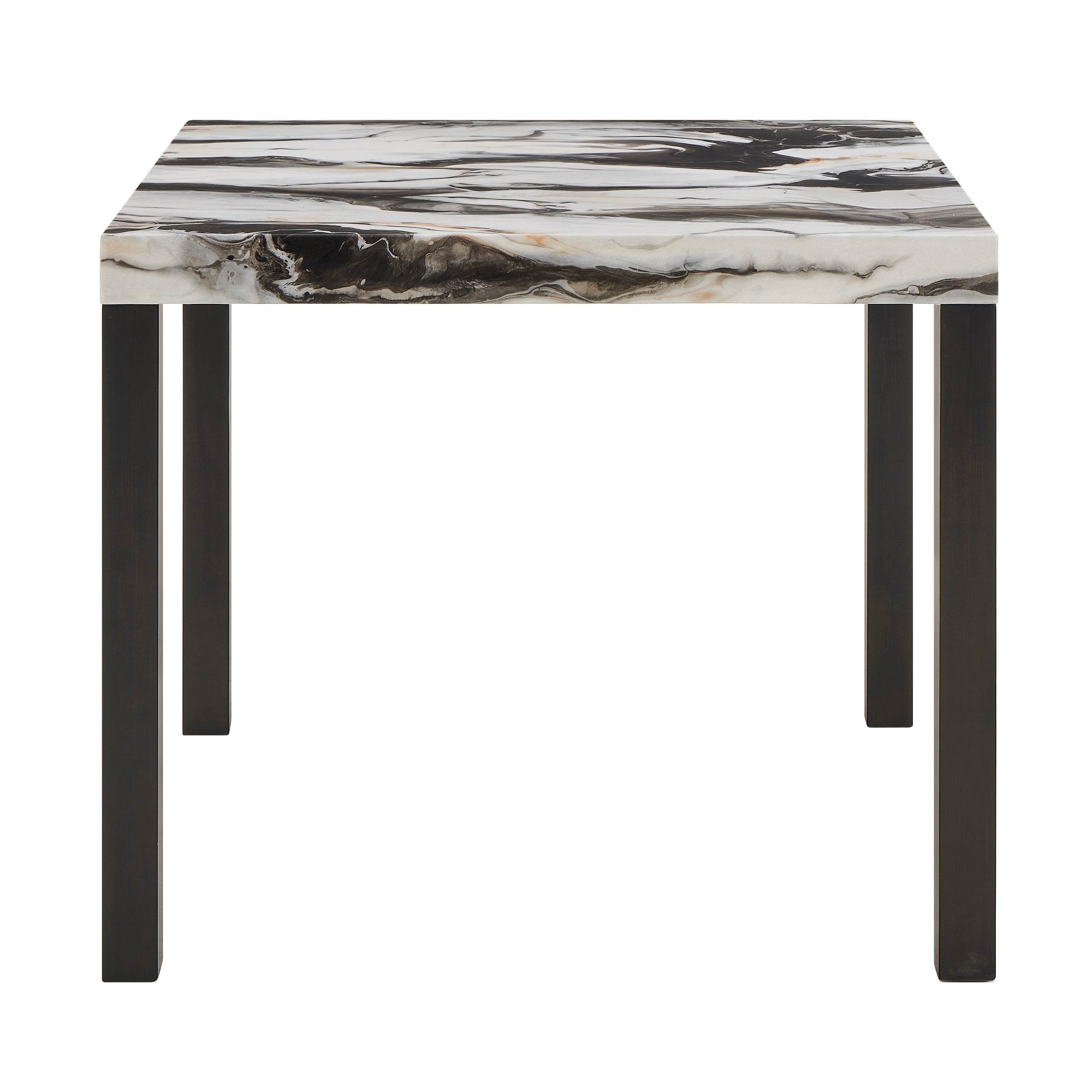 Vega Black Faux Marble Counter Height Table