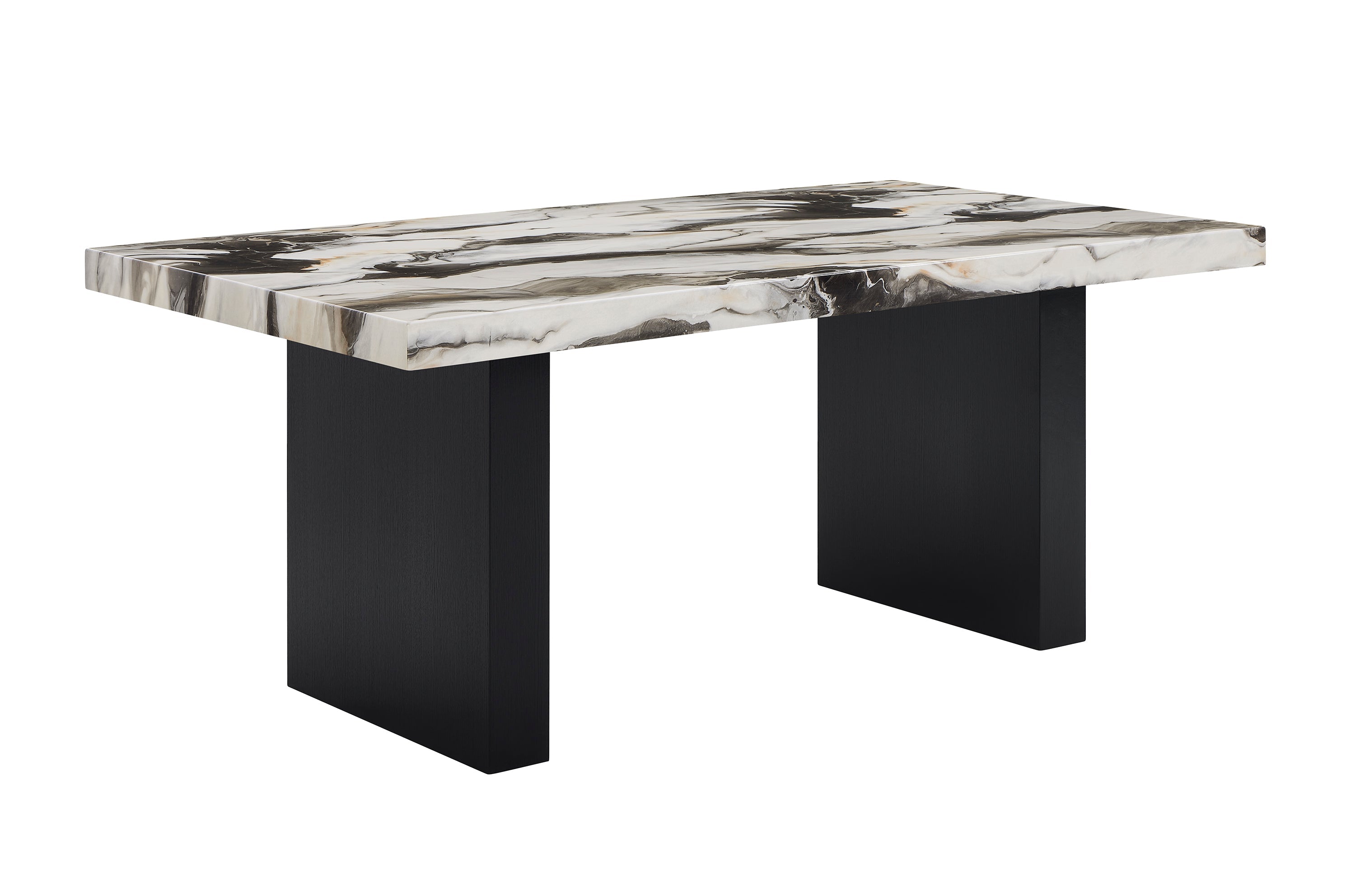 Vega Black Faux Marble Dining Table