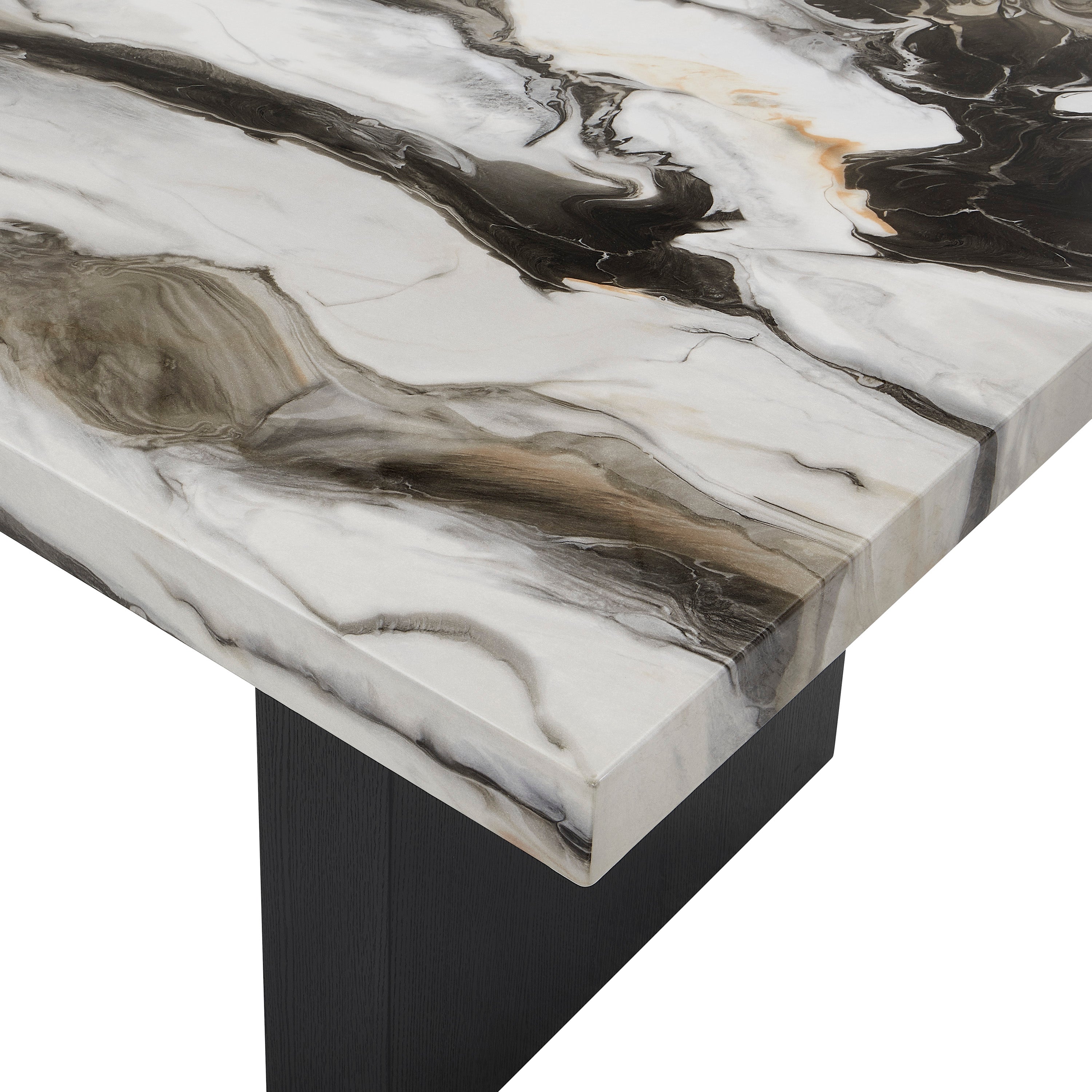 Vega Black Faux Marble Dining Table