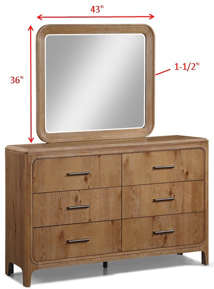 Westcott Cerused Natural Bedroom Mirror (Mirror Only)