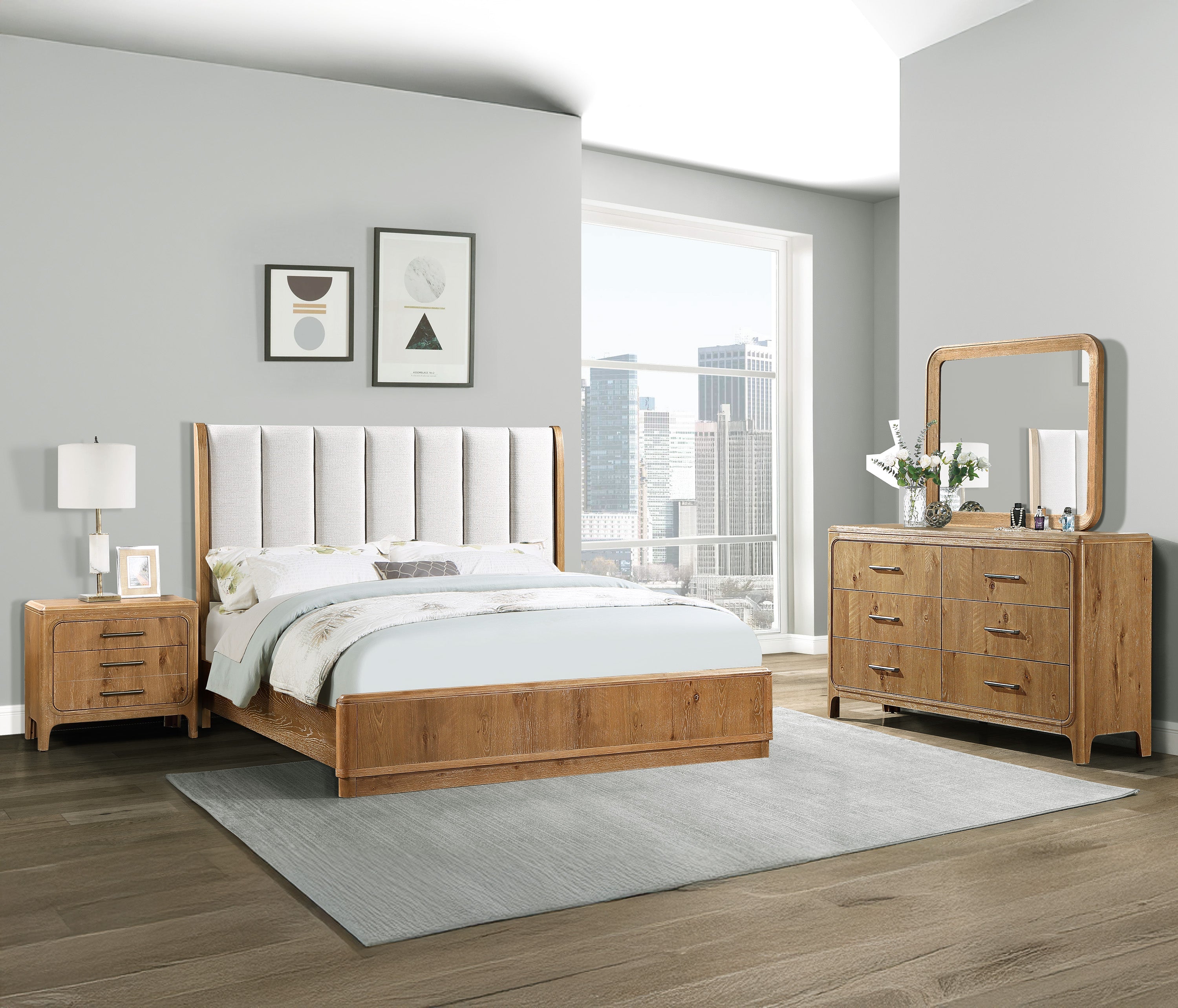 Westcott Cerused Natural Bedroom Mirror (Mirror Only)