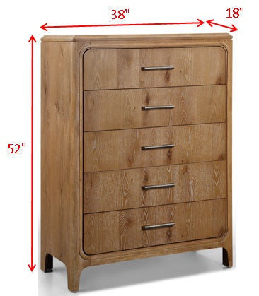 Westcott Cerused Natural Upholstered Panel Bedroom Set