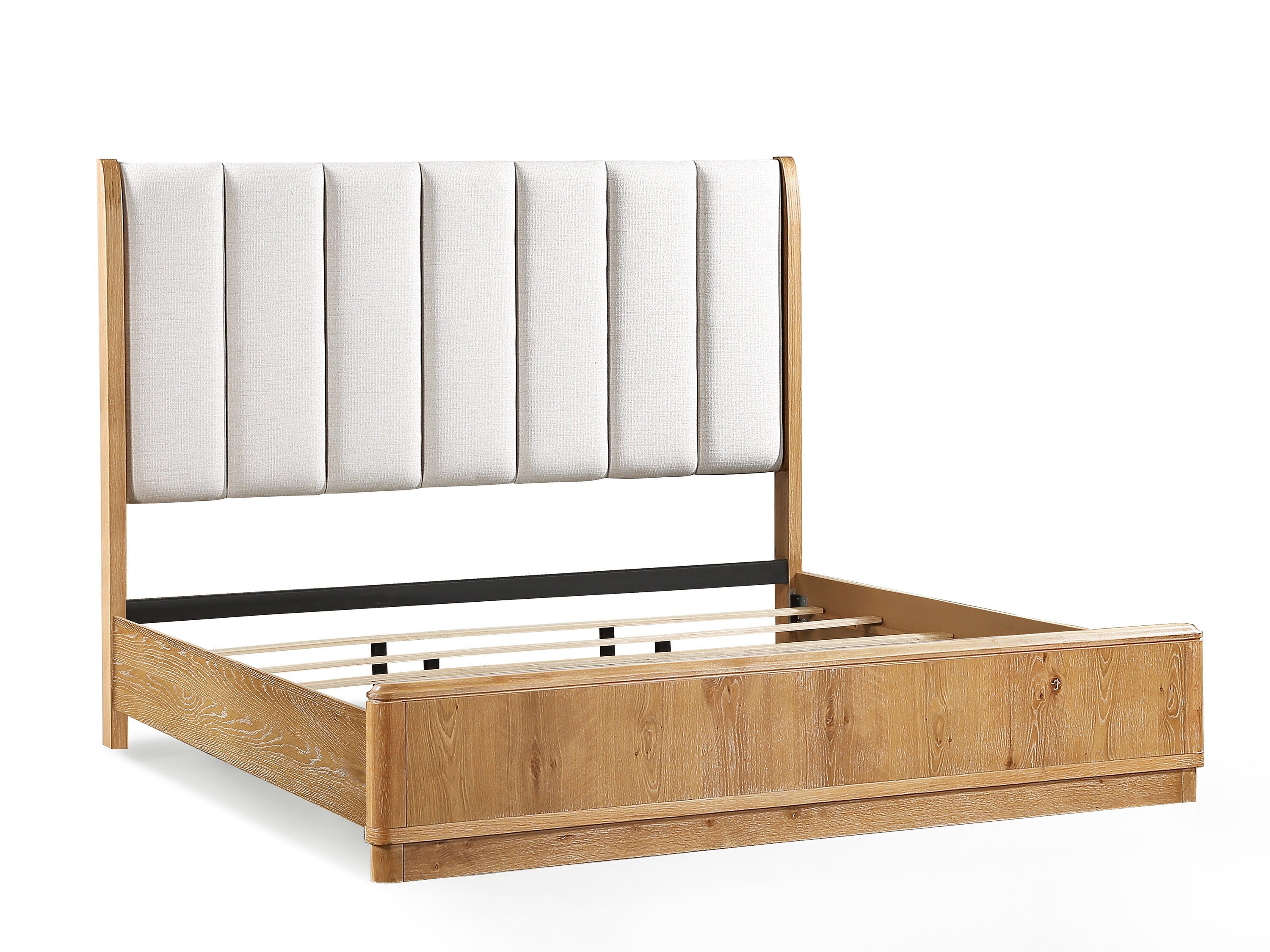 Westcott Cerused Natural Upholstered Panel Bedroom Set