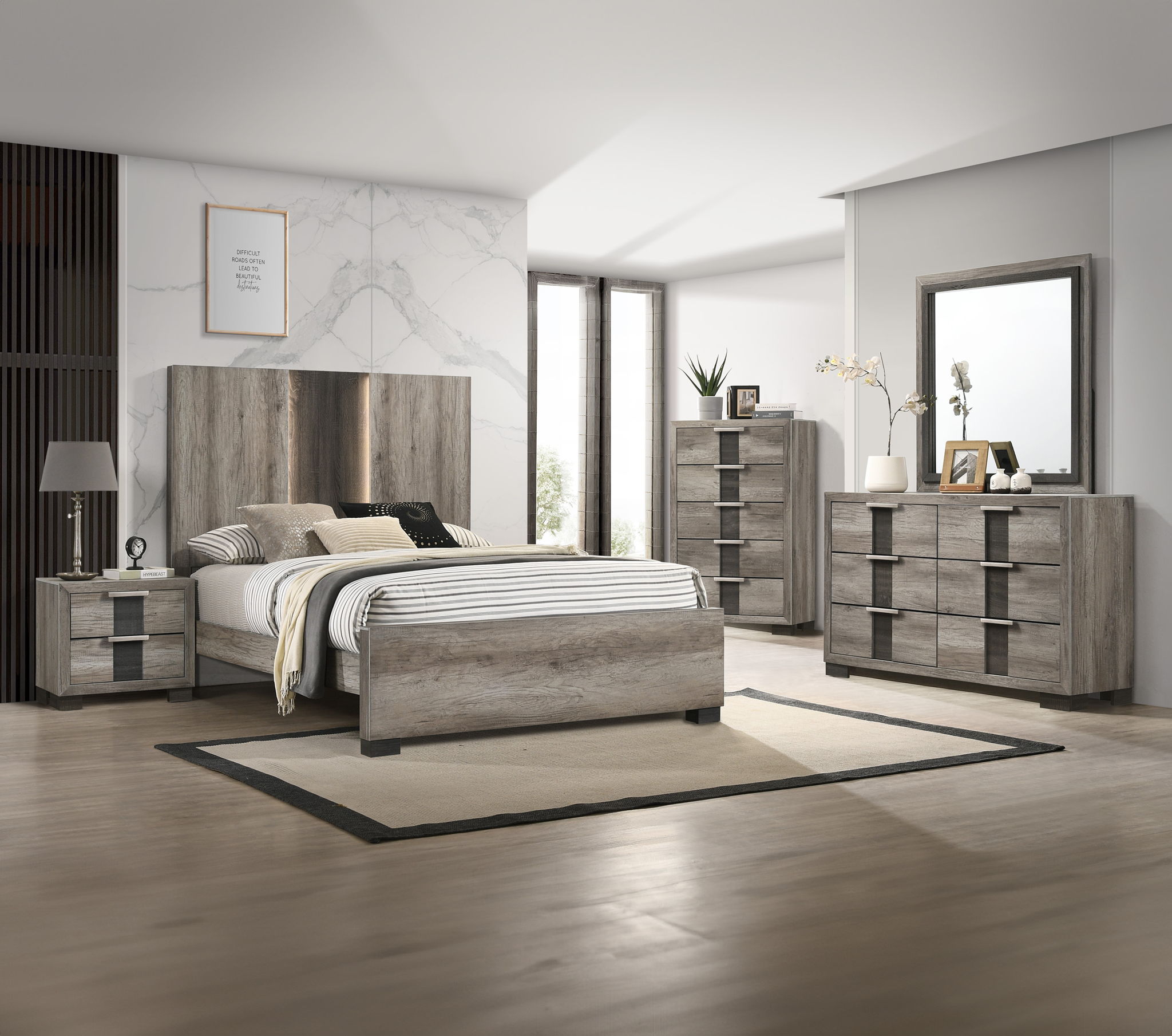 Rangley - Full/Twin Rail - Dark Gray